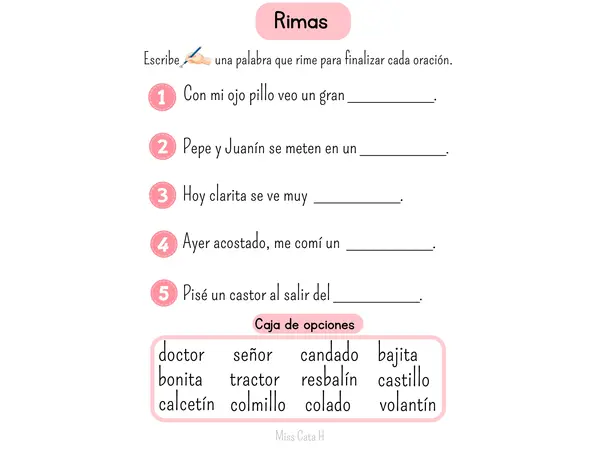 Palabras que riman