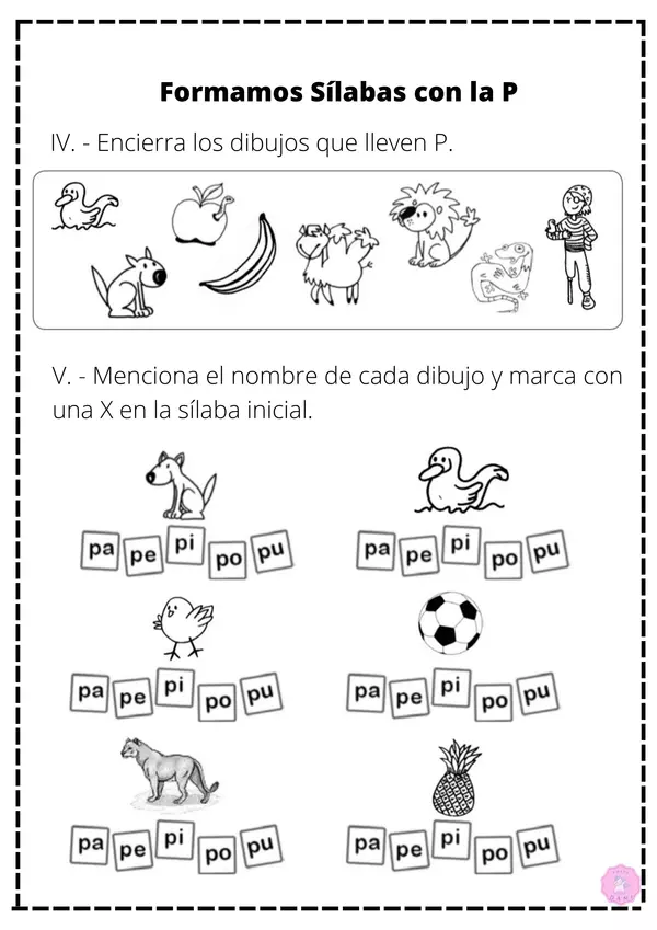 Guía consonante P