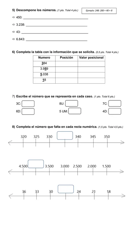 Prueba de matemática unidad 1 tercero básico. 