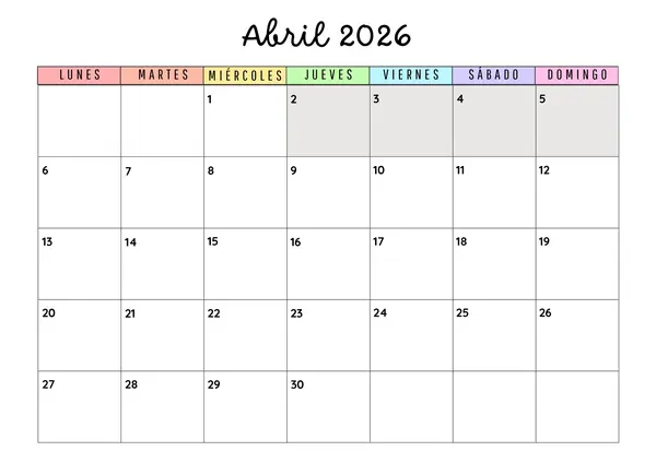 Calendario 2026