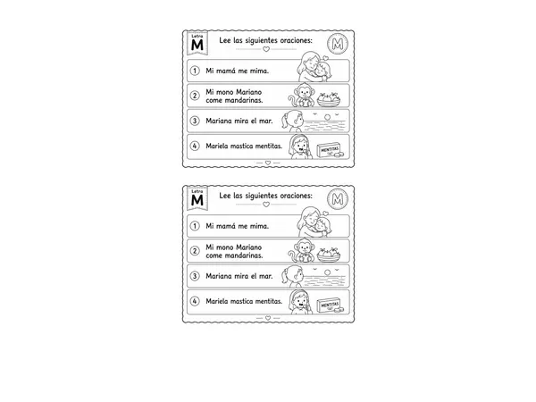 Lectura iniciales con las consonantes M P L