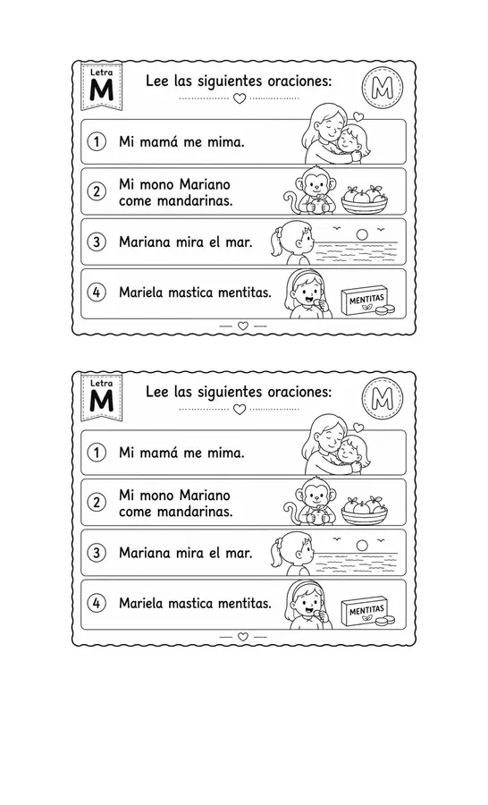 Lectura iniciales con las consonantes M P L