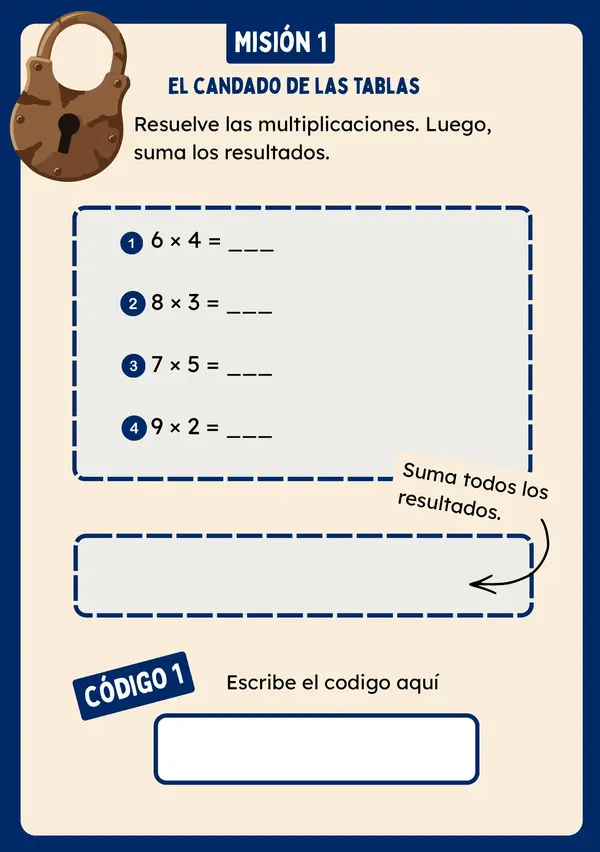 Escape Room Matemático: La Caja Secreta de las Multiplicaciones