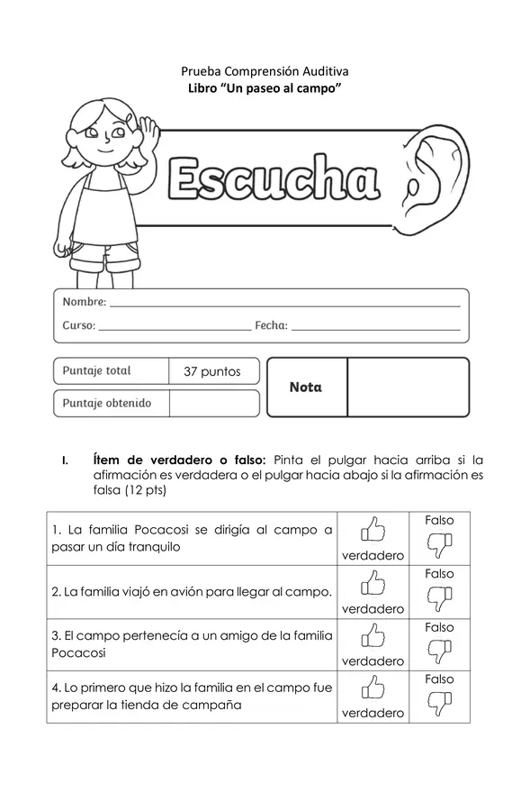 Prueba libro "Un paseo al campo"