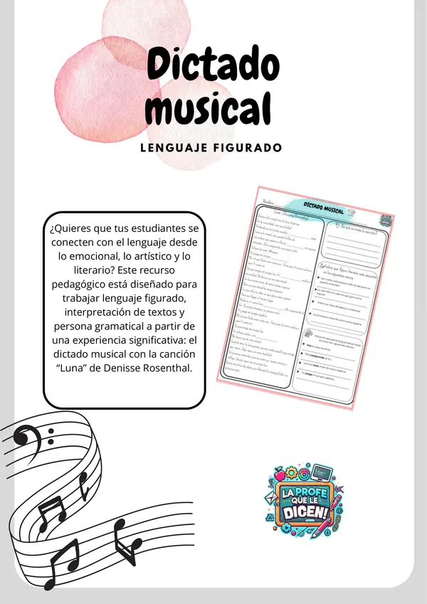 Dictado musical con “Luna” de Denisse Rosenthal: Explorando emociones, lenguaje figurado y gramática