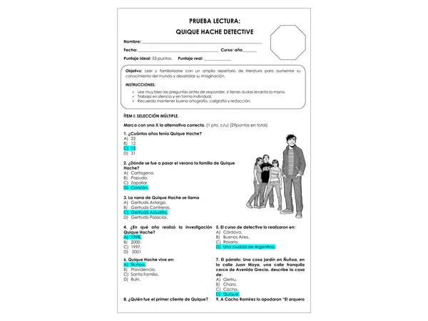Prueba Lectura - Quique Hache detective