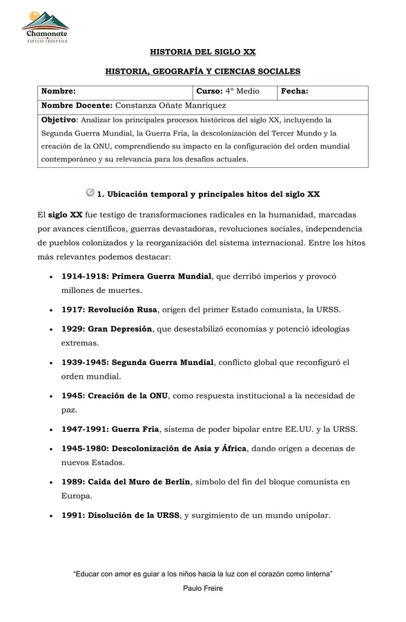 Resumen 2ª Guerra mundial y Guerra fría