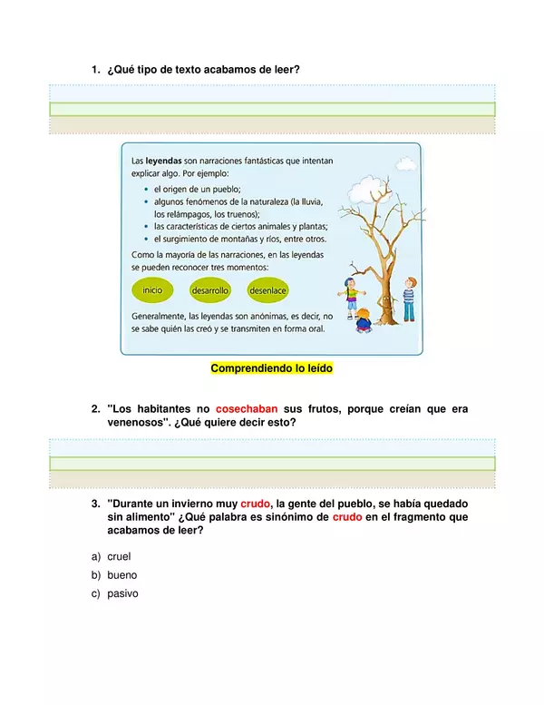 Guía Leyenda de la Araucaria + presentación en genially 2do básico