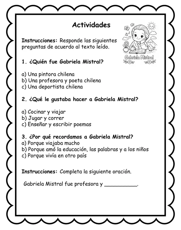 Personajes de Chile para 1° Básico – Lecturas y Actividades de Comprensión Lectora