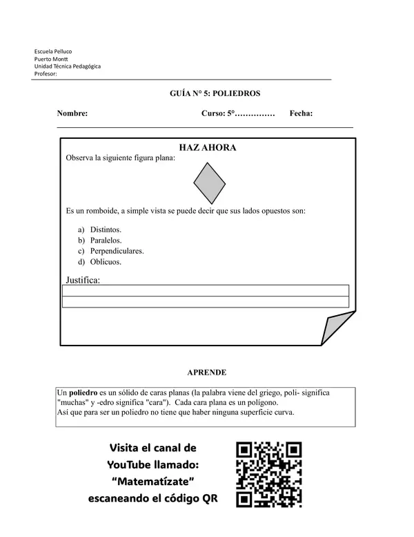 Geometría: Poliedros y clasificación