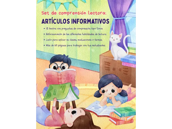 Set guías de comprensión lectora: Artículos Informativos - Simce 4to básico