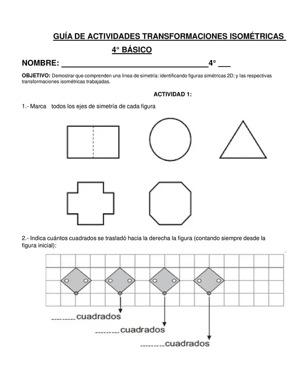 Transformaciones isométricas: rotación, traslación, reflexión