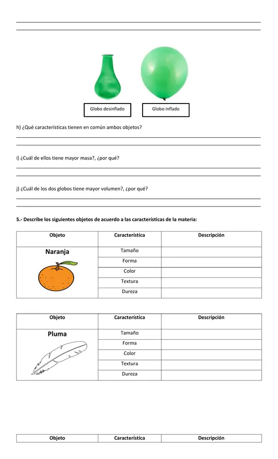 Guía de Ciencias "La Materia" 4° Básico