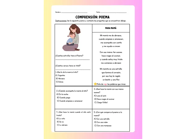 GUIA POEMA MAMÁ