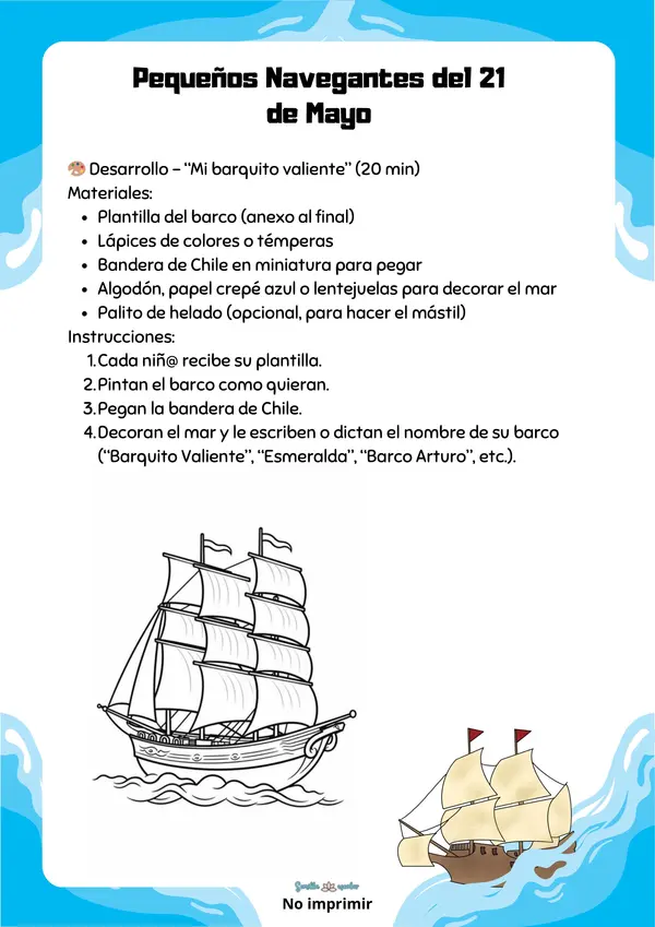 🚢✨ ¡Disponible la actividad “Pequeños Navegantes del 21 de Mayo”! ✨🚢