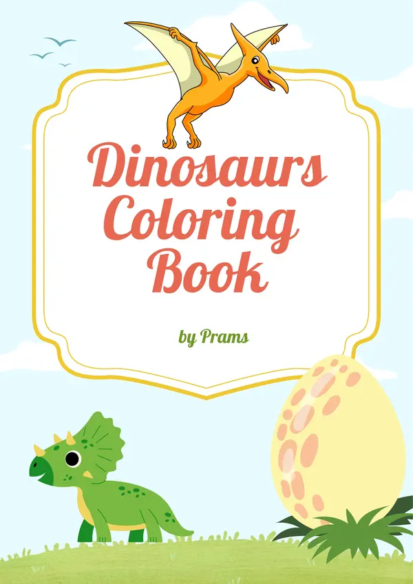 Libro para colorear de Dinosaurio - En inglés 