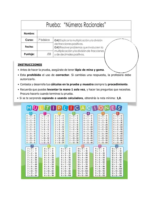 Ev. multiplicación y división de fracciones