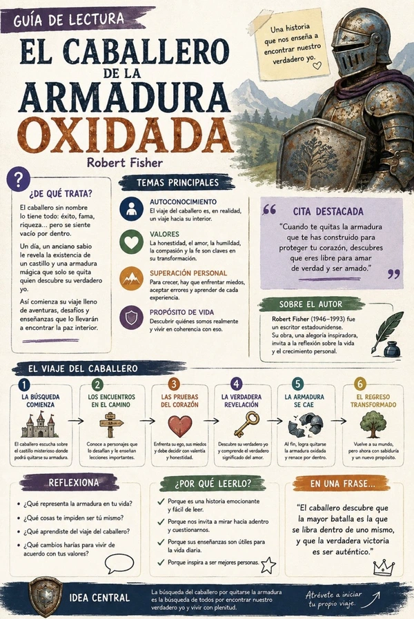 Infografía libro El caballero de la armadura oxidada