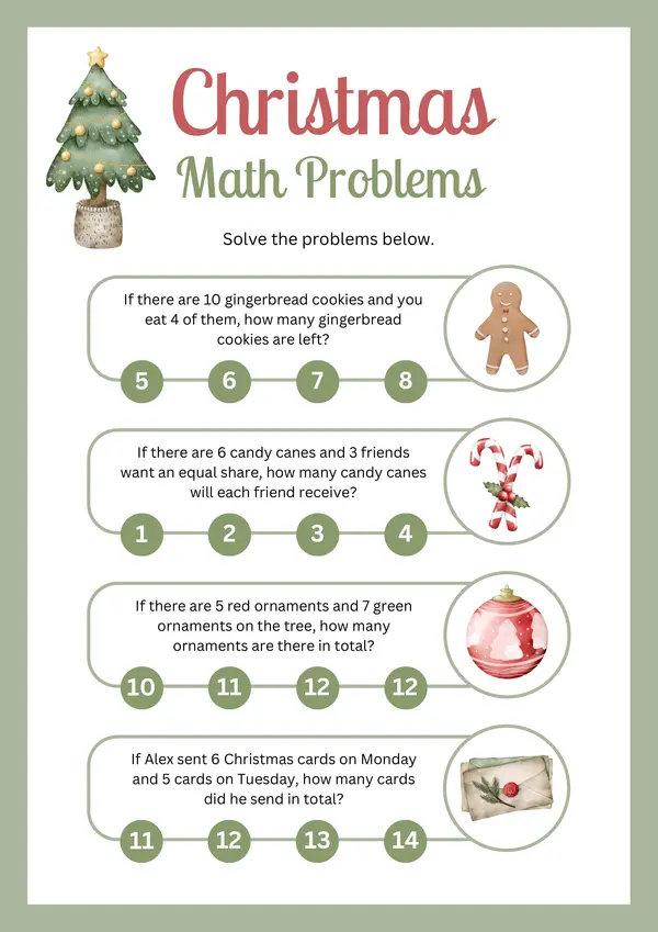 Christmas math problems