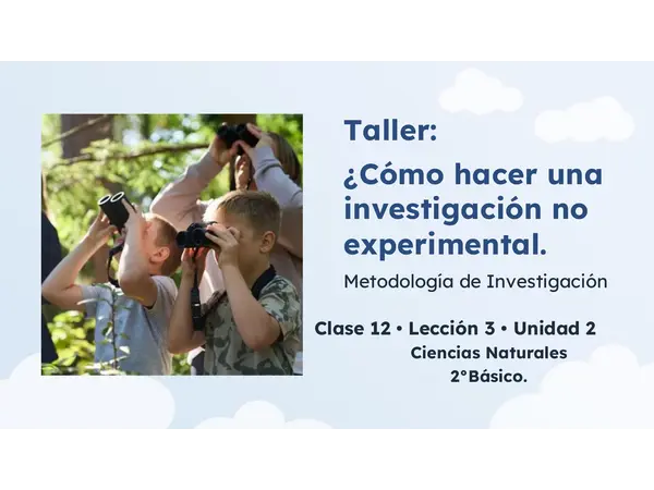 Clase 12 Lección 3 Unidad 2 "¿Cómo hacer una investigación no experimental?" 2° Básico