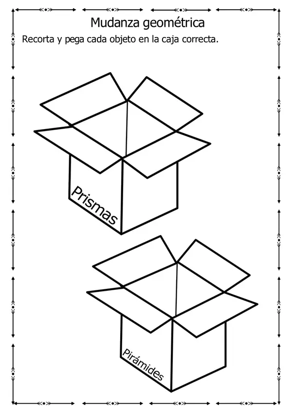 Guía recortable "Ubicar objetos geométricos"