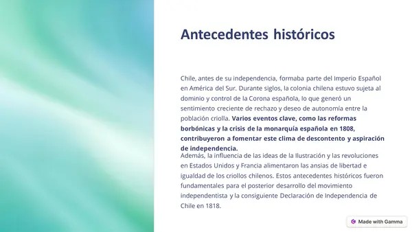 Introducción a la independencia de Chile
