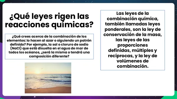 Presentación leyes que rigen las reacciones químicas