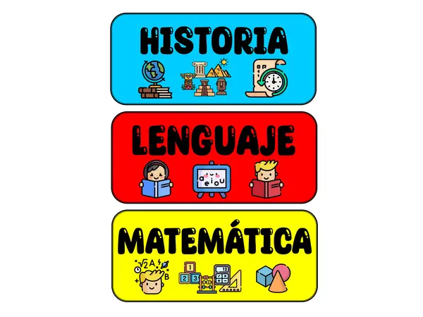 Carteles con nombres de asignaturas