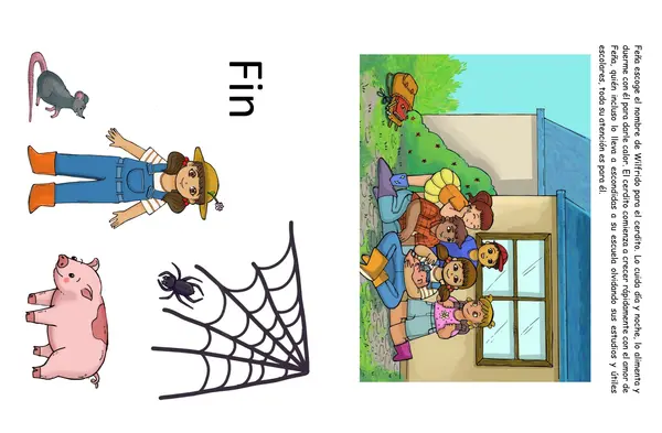 Cuento para imprimir y colorear. La Telaraña de Carlota