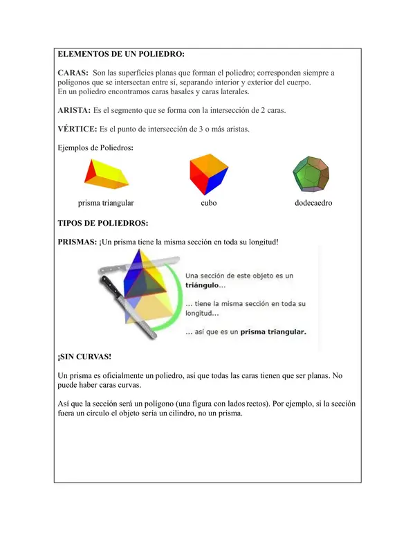 Geometría: Poliedros y clasificación