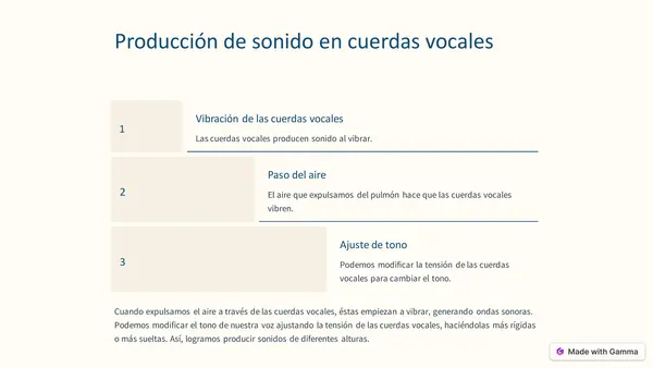 Emisiones (en cuerdas vocales, en parlantes e instrumentos musicales). OA 10 - Primero medio