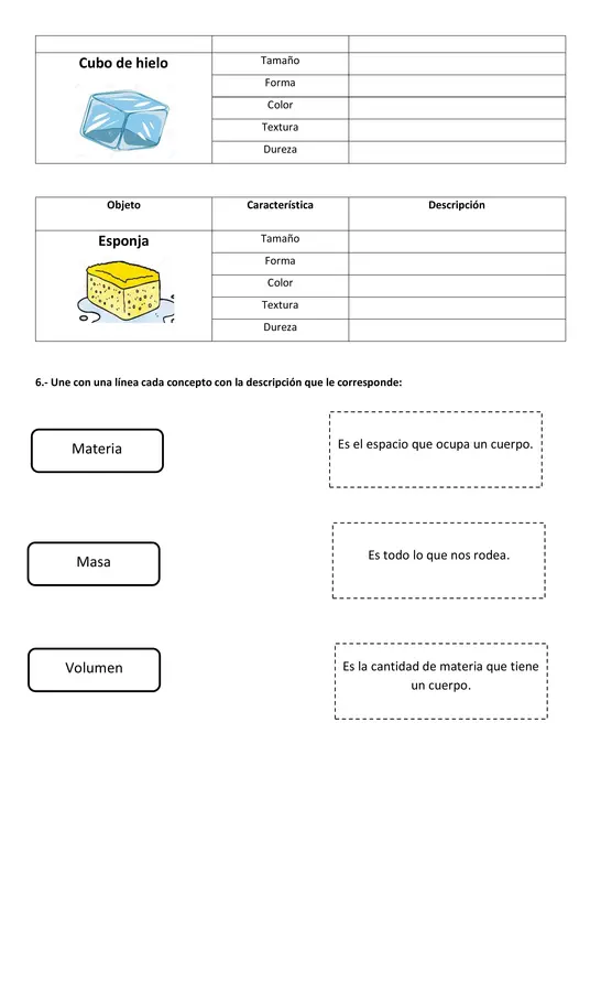 Guía de Ciencias "La Materia" 4° Básico