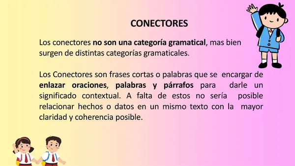 Conectores gramaticales | Recurso gratuito editable