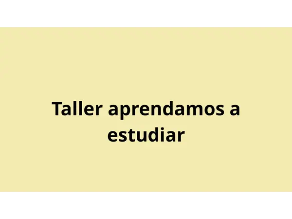 Taller de técnicas de estudio