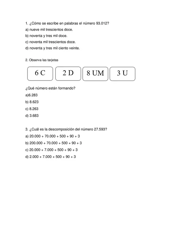 ENSAYO N° 1 SIMCE 4° BÁSICO MATEMATICA