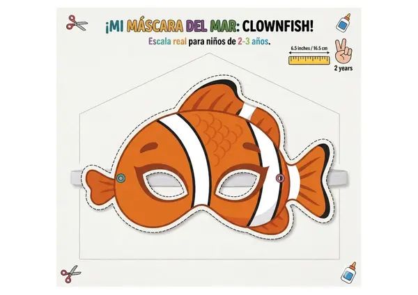 Set de 28 antifaces de animales marinos para imprimi