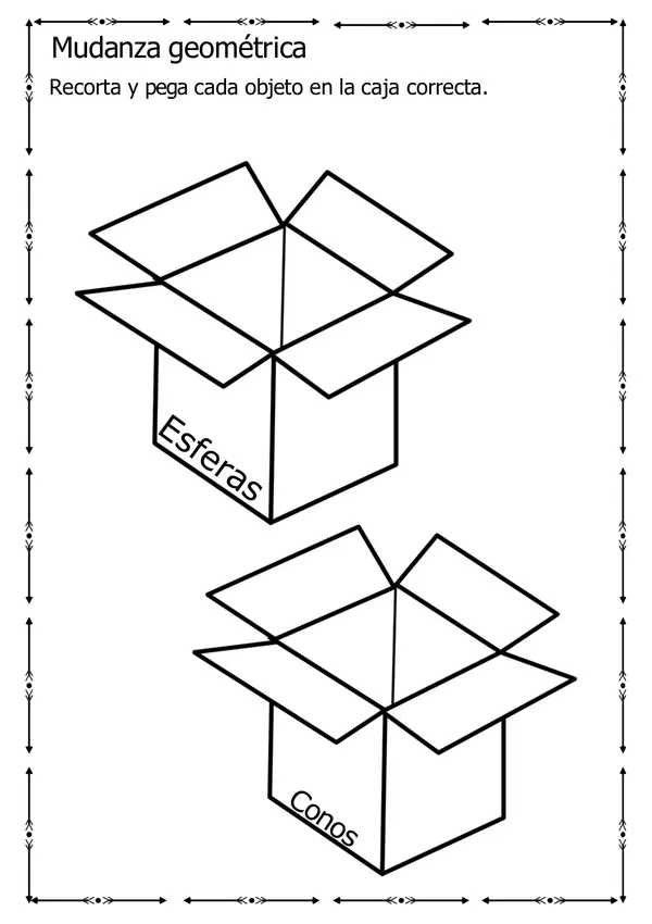 Guía recortable "Ubicar objetos geométricos"