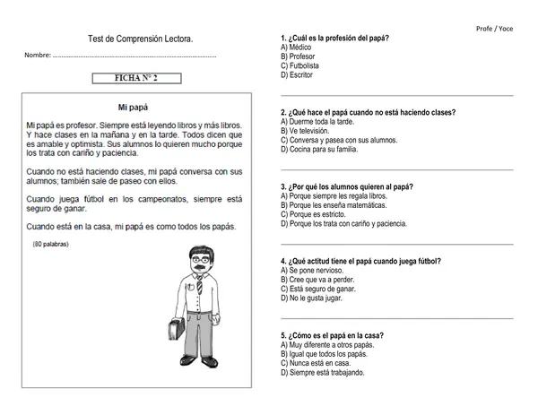 Test de entrada / Comprensión lectora 