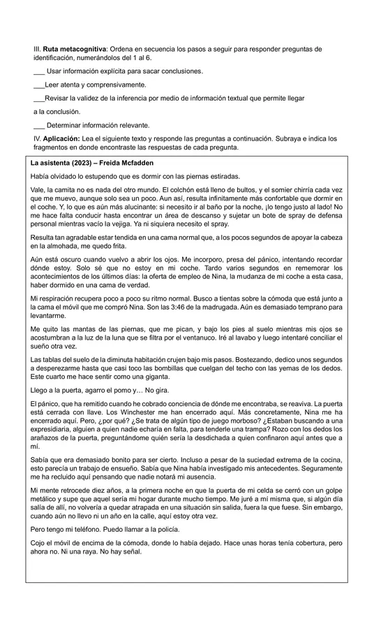 Guía habilidad de comprensión "Inferir"
