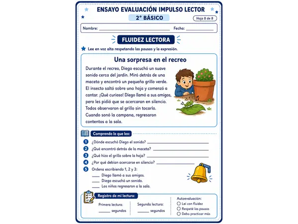 Ensayo Evaluación Impulso Lector 2° Básico.