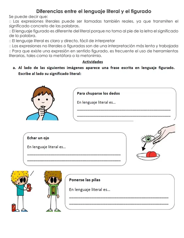 Guía lenguaje literal y lenguaje figurado.