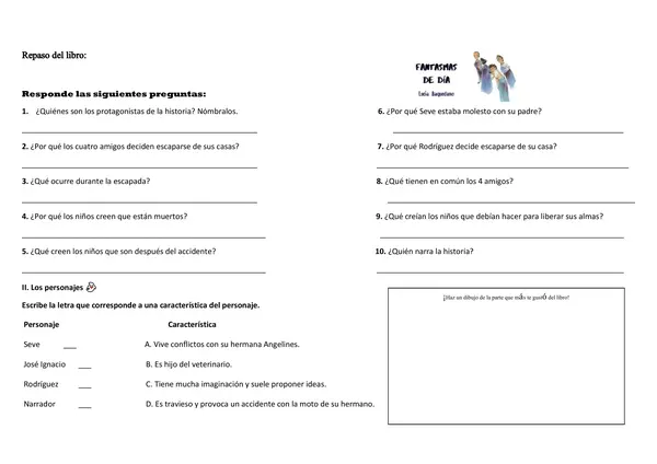 Actividad Plan Lector "Fantasmas de día"