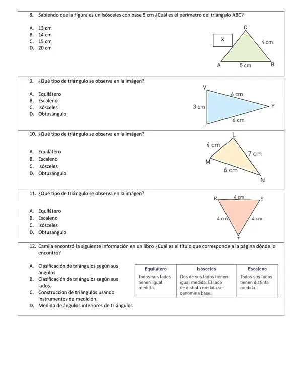 evaluacion unidad 1 geometria septimo 
