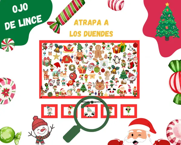 Ojo de lince navideño - Encuentra a los duendes.
