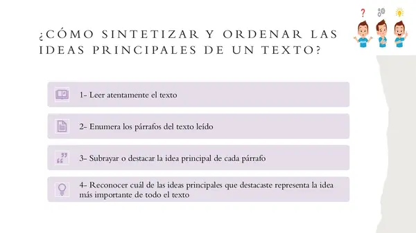 idea principal y secundaria de un texto 