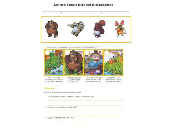 Comprensión lectora La conejita Aira