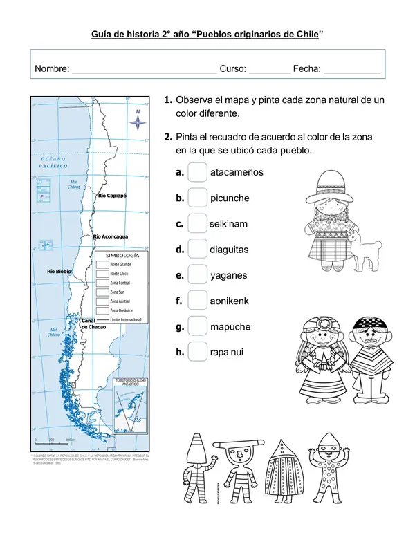 Guía de historia 2° año "Pueblos originarios de Chile"