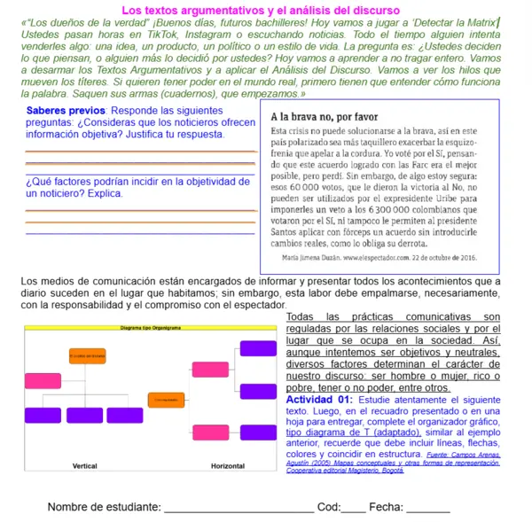11M1SEM9 - Los textos argumentativos y el análisis del discurso