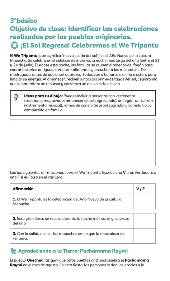 Ficha de trabajo pueblos originarios