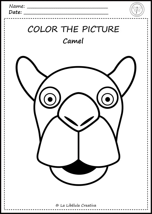 Worksheets coloring desert wild animals faces decorate craft no prep